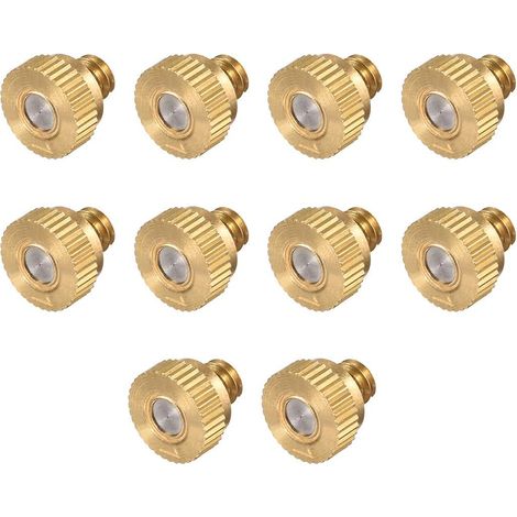 Brass Fogger - 10/24 UNC Replacement Heads for Outdoor System 10Pcs Dia Hole 0.1mm (1/5)