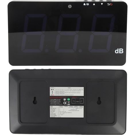Sonomètre 9,6 Pouces LCD Affichage Numérique Tenture Murale 30-130dB Enregistreur de Données avec USB PC Connect Fonction D'alarme pour la Mesure du Bruit (1/5)