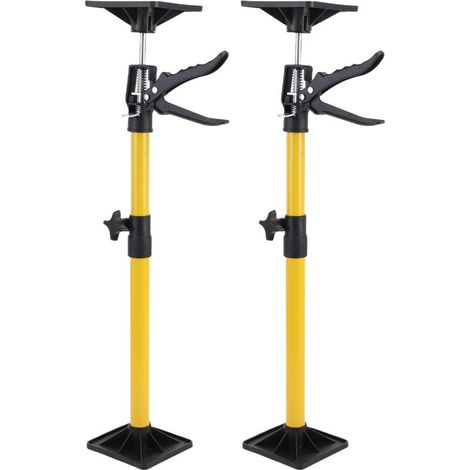 Lot de 2 supports télescopiques métalliques pour armoires de salle de bain, 50-115 cm, jaunes