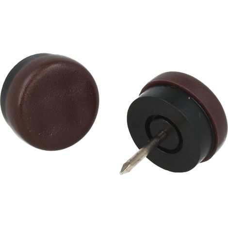 Scivoli in plastica e gomma tondi con chiodo Ø 20 mm - marrone - 8 pz.