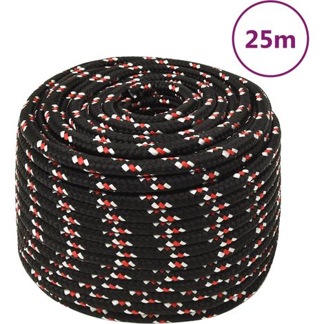 Corde marine tressée en polypropylène noir, 14 mm x 25 m - PANGIVO (1/5)