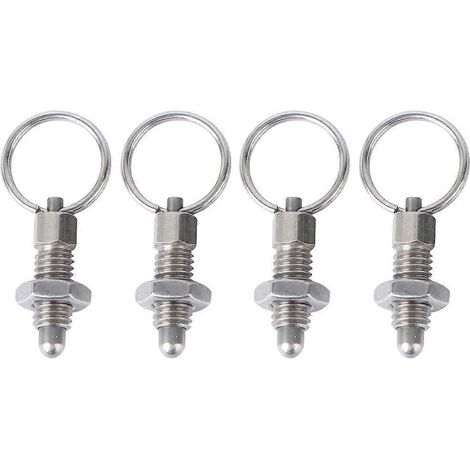 Lot de 4 goupilles à ressort durables en acier inoxydable avec bouton-poussoir et goupille de dégagement rapide.-3.75X1.6cm-Silver (1/2)