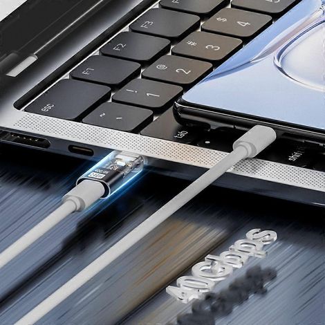 Adaptateur de charge et de transfert de données USB Type-C femelle vers USB-C mâle 40 Gbit/s, 240 W, 8K (1/4)