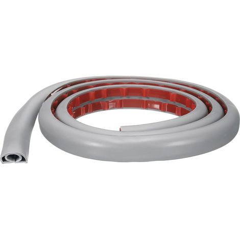 Cache-Câble de Sol de 4 Pieds W0.3 x H0.3 Canal Intérieur en PVC pour Cacher Les Câbles d'Extension de Câble de Sol Protège-Câbles pour Gestion des Câbles, Gris (1/5)