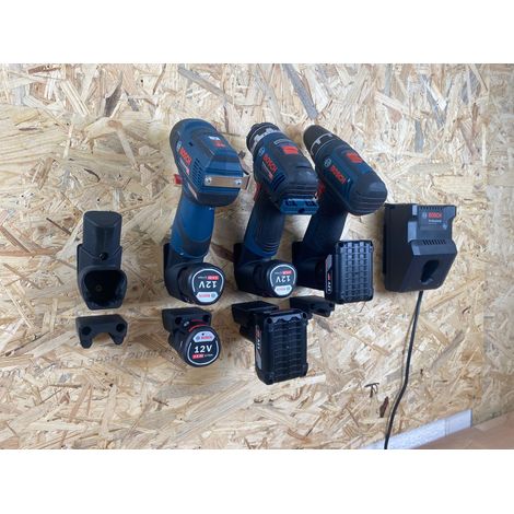 Support mural 2 en 1 pour appareils 12 V et batterie batterie visseuse sans fil perceuse-visseuse à percussion ponceuse excentrique support mural support de batterie (support mural 2 en 1 + (1/5)