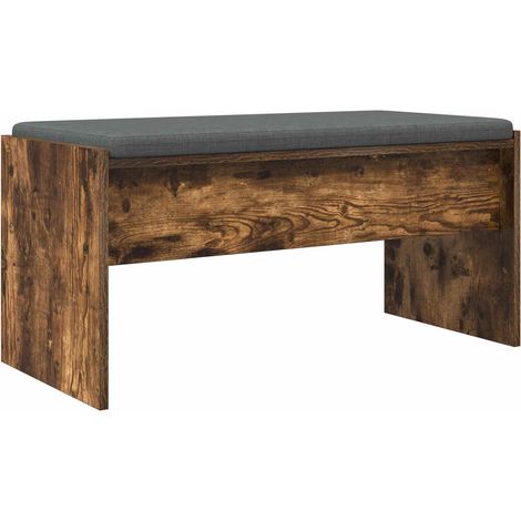 Panca per ingresso con cuscino Rovere fumé 83 x 38 x 40 cm vidaXL