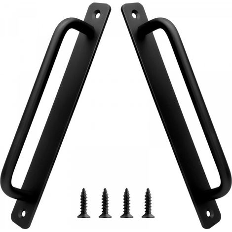 Lot de 2 poignées de porte de grange coulissantes en aluminium, poignées de porte d'armoire avec planche de cuisine (1/4)