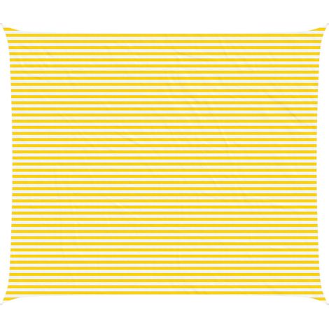 vidaXL Vela da ombra solare Giallo e Bianco 7 x 6 m
