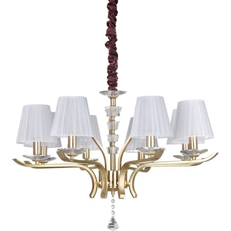 Lampadario Classico Pegaso Metallo Ottone 8 Luci E14 (1/2)