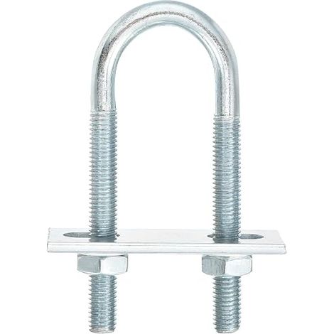 Boulons en U Ronds, 6 Ensembles de 25mm de Largeur Intérieure 90mm de Longueur M8 en Acier au Carbone Zingué U Boulon de Serrage avec Écrous et Plaques, pour Remorque de Bateau (1/5)