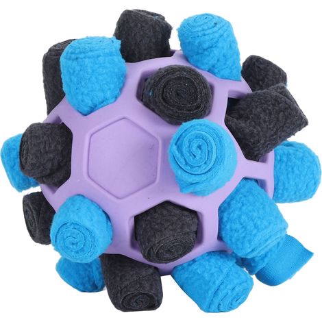 Interaktiver Schnüffelball für Hunde, Leckerli-Spender, Duftspielzeug und Puzzle für Welpen kleiner, mittlerer und großer Rassen, lila