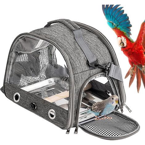 Bird Travel Cage, Portable Carrier Bag, Ergonomic Shoulder Strap, Mesh Window, For Parakeets and Conures (1/5)