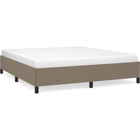 Maison Exclusive - Cadre de lit sans matelas taupe 160x200 cm tissu (1/5)