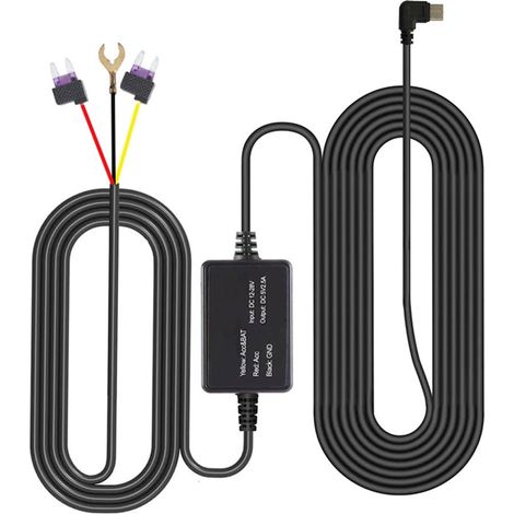 Kit De Câblage Pour Caméra De Tableau De Bord Type C Kit De Câblage Dur Mini Fusible Câblage Port USB C Protection Basse Tension Pour Alimentation GPS Dashcam (1/5)