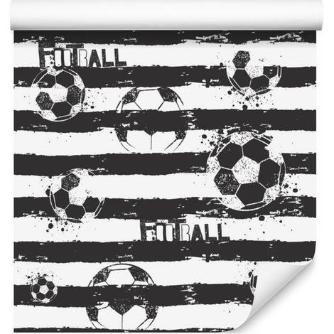 Papel pintado con diseño de balón de fútbol para salón y dormitorio, 50x1000 cm. (1/5)