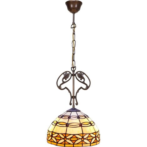 Mittlere Deckenpendelleuchte, Durchmesser 30 cm, mit Kette und gegossenem Ornament, Serie Elfenbein