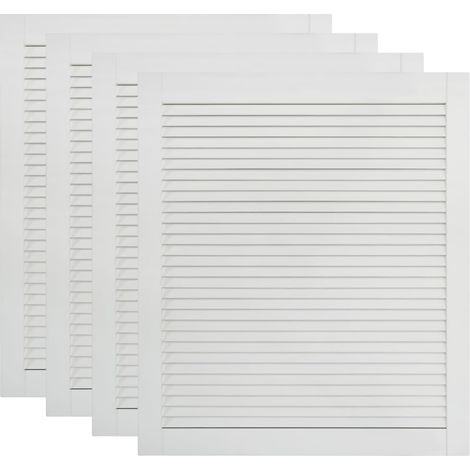 Portes à persiennes 4 pièces bois de pin massif blanc 69 x 59,4 cm