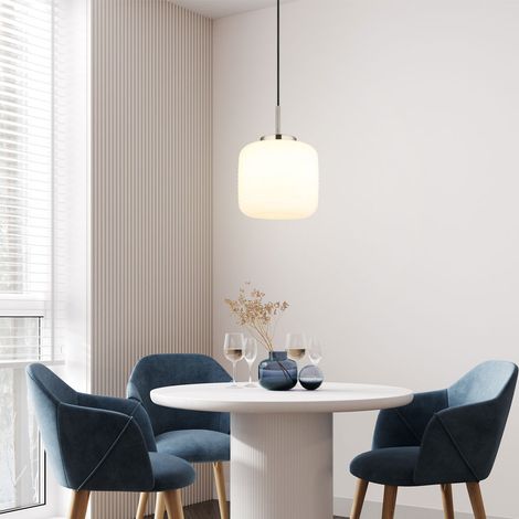 Pendelleuchte Hängelampe Deckenleuchte Esszimmerlampe Metall Glas H 130 cm