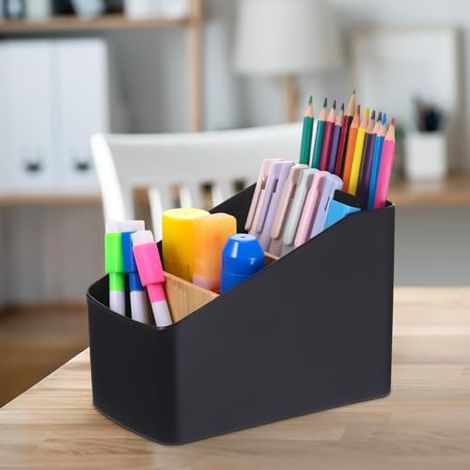 Boite de Rangement Bureau, Rangement Telecommande TV, Amovible à 4 Compartiments, Organisateur de Bureau pour Rangement de bureau mu (1/4)
