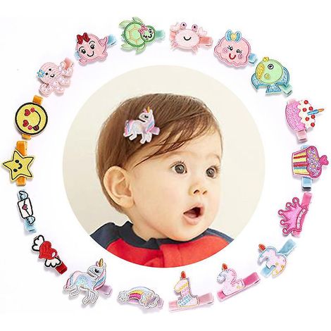 18 Pinces  Cheveux Pour Filles Licornes Accessoires Pour Cheveux, Mignonne Barrette Cheveux Fille,cadeau Enfant Party Licorne Pince  Cheveux De Bb
