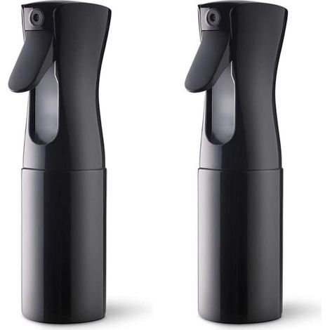 Vaporisateur d'eau continu vide pour plantes, animaux, nettoyage - 160 ml - Lot de 2 - Noir (1/5)
