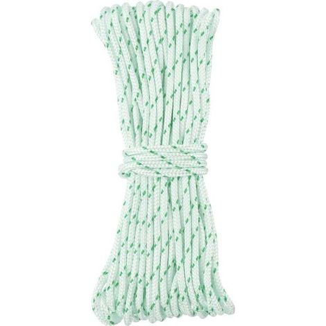 Cordon de Démarrage par Traction, Corde de Démarrage en Nylon de 10 Mètres de 3,5 mm de Remplacement, Tronçonneuse, Débroussailleuse, Coupe-Bordures, Pièces de Moteur, Blanc Vert (1/4)