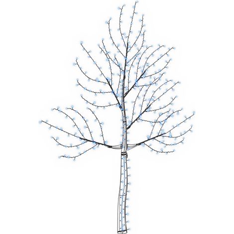 Albero di Natale da parete a LED 210 cm 312 LED Blu Acciaio vidaXL (1/5)