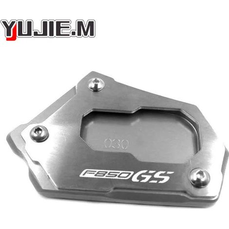 (F850GS Argent) Extension de béquille latérale CNC pour moto, compatible avec BMW F850GS, F750GS, F850, F750 GS, F 750 GS et F 850 Maxpower. (1/4)