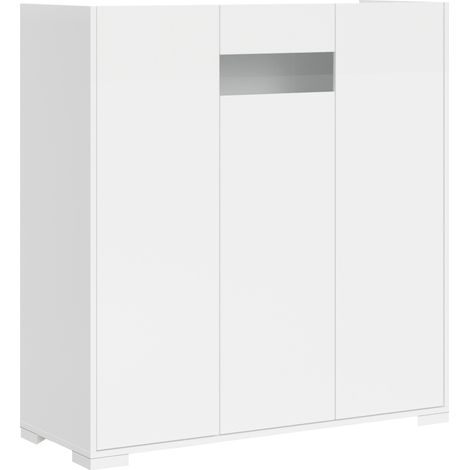 Buffet haut avec 3 portes 100x35x110 cm Riflesso blanc brillant