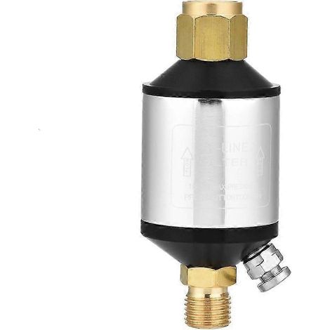 Filtre à air séparateur huile/eau neuf, compatible avec les pistolets à peinture et les outils pneumatiques. Entrée et sortie 1/4" NPT. Qualité supérieure. WHBYV (1/4)