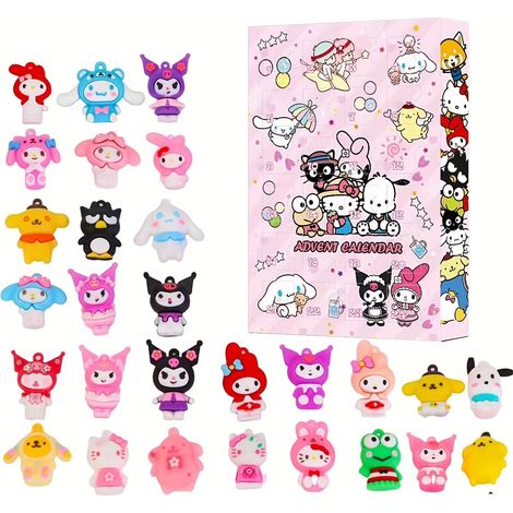 Calendrier de l'Avent Sanrio pour Hello Kitty - Calendrier de l'Avent surprise de 24 pièces avec des personnages mignons, calendrier de Noël en résine (1/5)