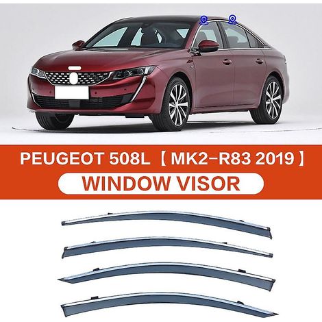 Déflecteurs de pluie et de protection contre les intempéries pour vitres de voiture Peugeot 508L 2019, 4 pièces ( ) (1/5)