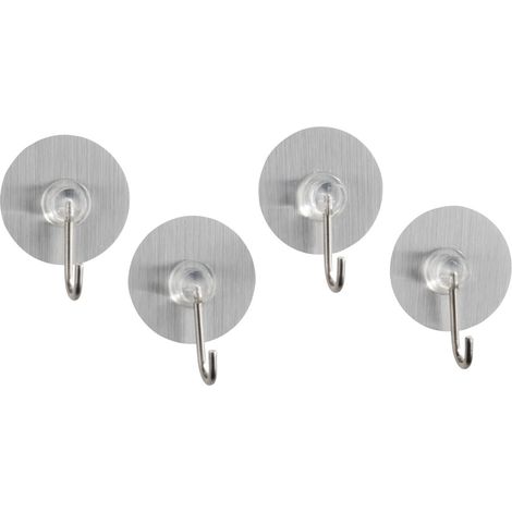 WENKO Lot de 4 petits crochets 1 tête chromé Static-loc (1/5)