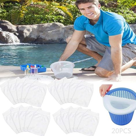 Chaussettes de Skimmer, Pre-Filtre Skimmer, Prefiltre pour Piscine, Chaussettes Skimmer, Chaussettes de Skimmer de Piscine, Pool Skimmer(20Pcs) (1/4)