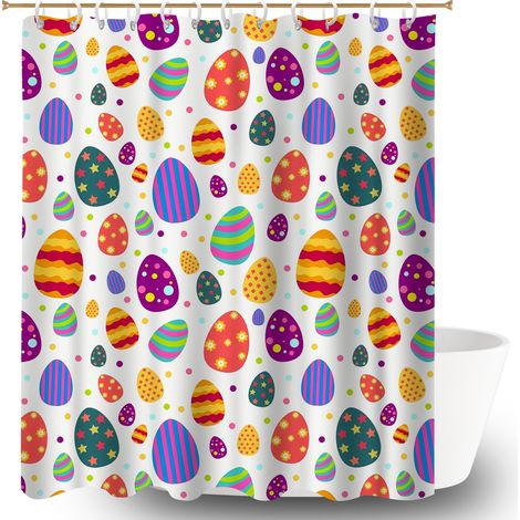 Rideau de douche tissu polyester 180x180 lavable housse de baignoire pour une colocation (1/5)