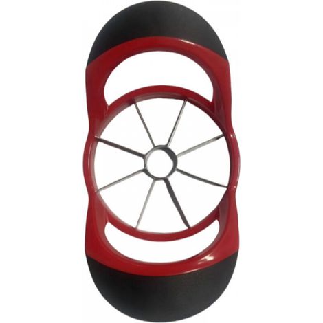 Coupez une pomme de 20 x 10 cm (noire et rouge) en 8 tranches. Utilisez une assiette à fruits, un vide-pomme et une trancheuse à fruits. (1/5)