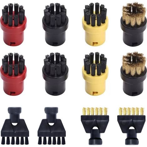 Lot de 12 Accessoires pour Nettoyeur Vapeur Karcher Easyfix SC1 SC2 SC3 SC4 SC5 Kit, Comprenant Brosses Accessoire Nettoyeur Vapeur, Brosse Pièces de Rechange