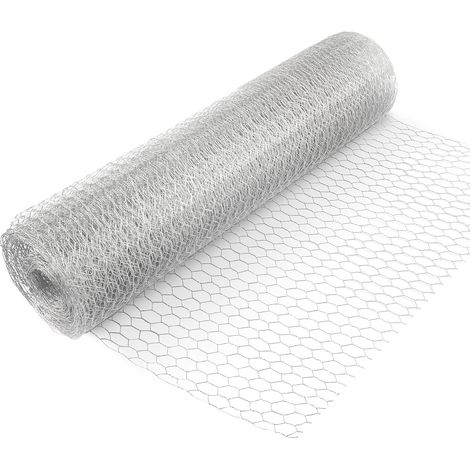 Wiltec Grillage de volière Acier Galvanisé – Mailles 50 mm Hexagonal Hauteur 0,5 m Longueur 25 m Fil Ø 1 mm – Lapin Grillage à poule Grillage animaux Terrasse Jardin Clôture Enclos (1/5)