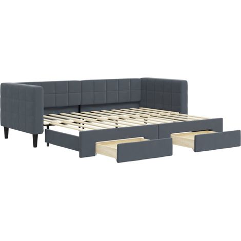 Maison Exclusive - Divano Letto Estraibile Cassetti Grigio Scuro 80x200cm Velluto