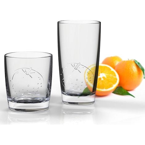 Bicchiere in vetro per acqua spremuta set da 12 da casa ristorante pub moderni e particolari (1/5)