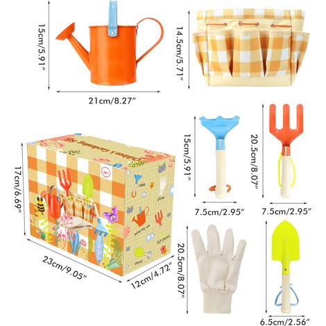 6-teiliges Kinder-Gartengeräte-Set mit Tragetasche, Strand- und Gartenspielzeug, Geschenk für Kinder (1/5)