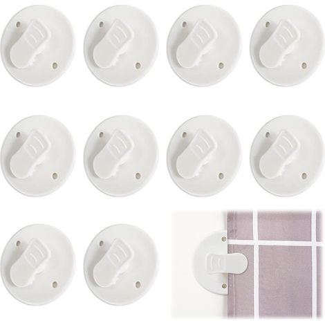 10 Clips Protection Rideau Douche Coupe-Vent (1/5)