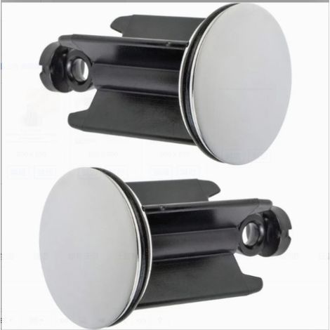 Lot de 2 bouchon de lavabo, hauteur réglable 6,7-8,3cm, laiton chromé, diamètre 40mm, pour salle de bain (1/5)