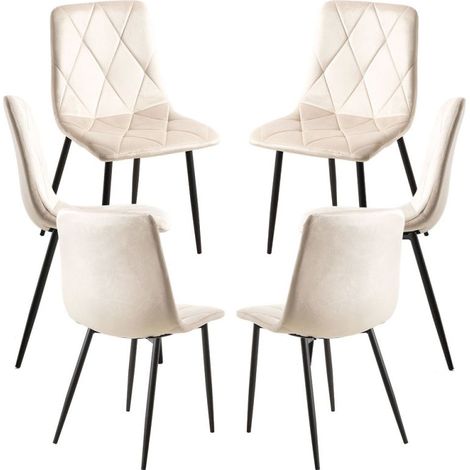 Packs Sillas Comedor - Pack 6 Sillas Lyke Terciopelo - Beige (1/5)