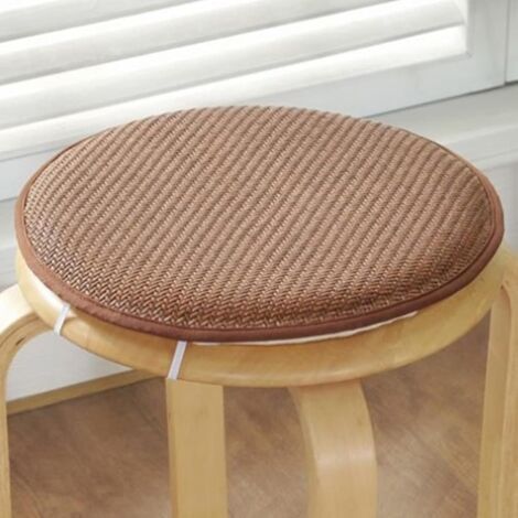 Runs of Sitzkissen für Hocker, Dünnes, Kühles Sitzkissen, Runde Stuhlauflage aus Baumwolle mit Bändern für Garten, Esszimmer, Küche, Terrasse, Durchmesser 30 cm (12 Zoll) (1/4)