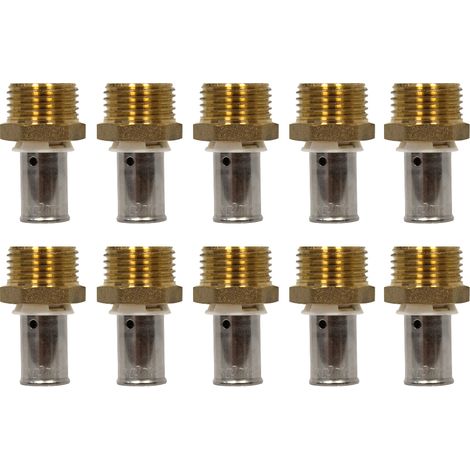 Lot de 10 raccords PER à sertir Ø12x1,1 - Mâle 1/2" (15/21) - IBP Bänninger (1/5)