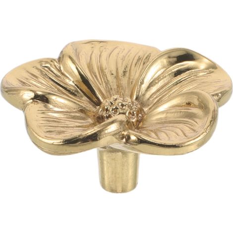 Poignée de meuble en laiton massif forme fleur pour tiroirs et placards - Durable élégante meubles