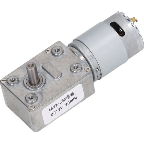 Moteur à engrenages à vis sans fin autobloquant 12V CC 30 tr/min, sens horaire/antihoraire, pour portail, fenêtre et treuil (1/5)