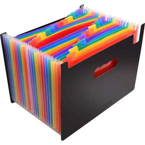 Carpeta plegable tamaño A4, carpeta de plástico tamaño A4 con diseño de acordeón. Ideal para el hogar y la oficina. (1/5)