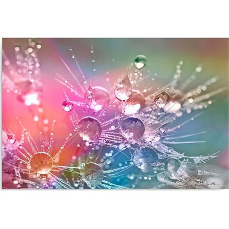 Tableau bois des gouttes d'eau sur trois dmuchawcu - 120 x 80 cm (1/4)